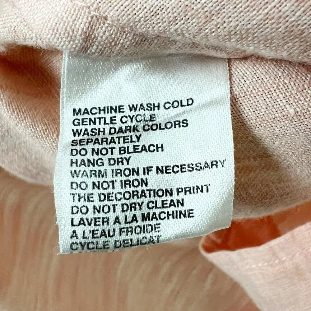 Tommy Bahama 100% Linen Shirt Mens XL Peach Button Front Long Sleeve Vacation